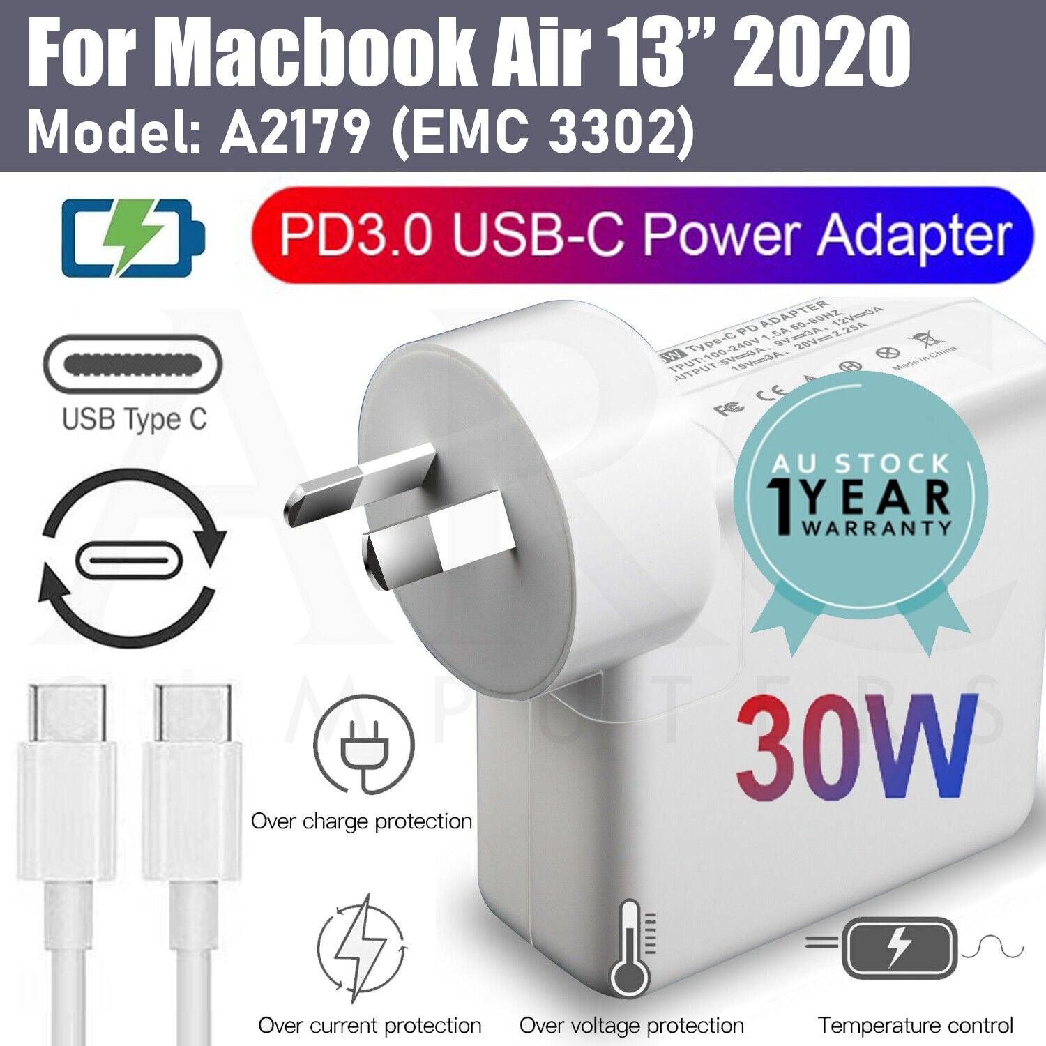 30W USB-C Type-C Laptop Wall Charger Apple Macbook Air 13 Inch Retina 2020 A2179 - BESTA